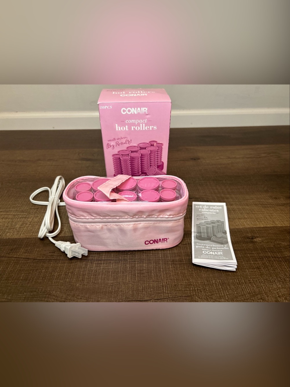NEW Conair Compact Travel Hot Roller Set Carry Case w/ Clips HS54AD TESTED WORKS